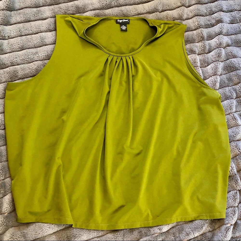 Sage green sleeveless top with nice stretch.